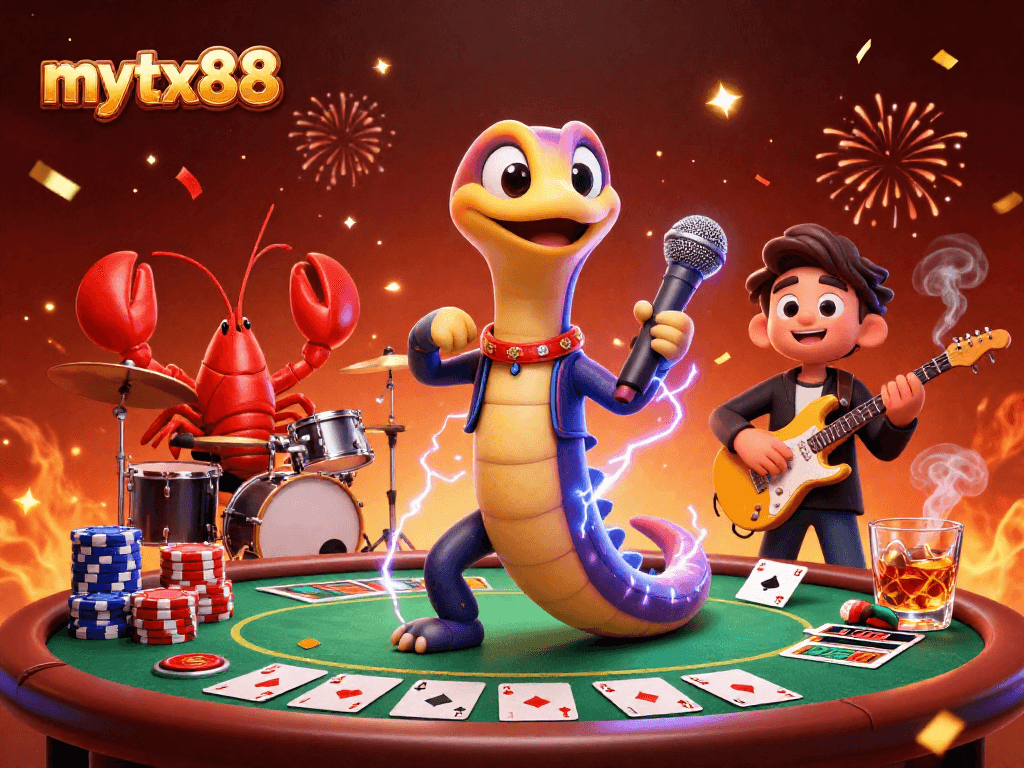 Experience thrilling gaming action with mytx88 as colorful characters entertain in a dynamic underwater casino scene.