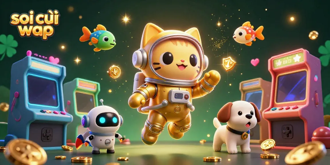 Engage with the latest soi cầu wap strategies through dynamic gaming elements and charming characters in a vibrant cosmic scene.