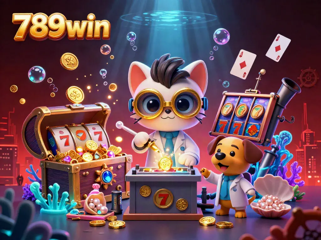 Engage with the vibrant gaming world of 789win, showcasing dynamic casino elements and characters.