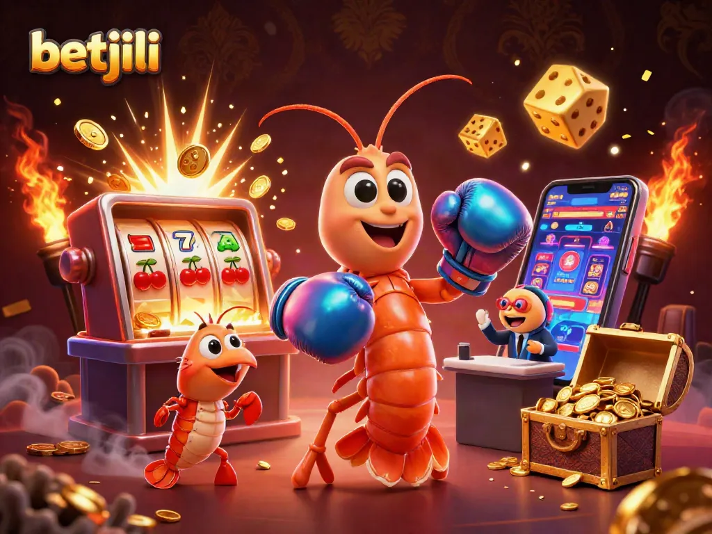 Betjili online casino excitement with vibrant 3D characters celebrating jackpot wins and engaging games.