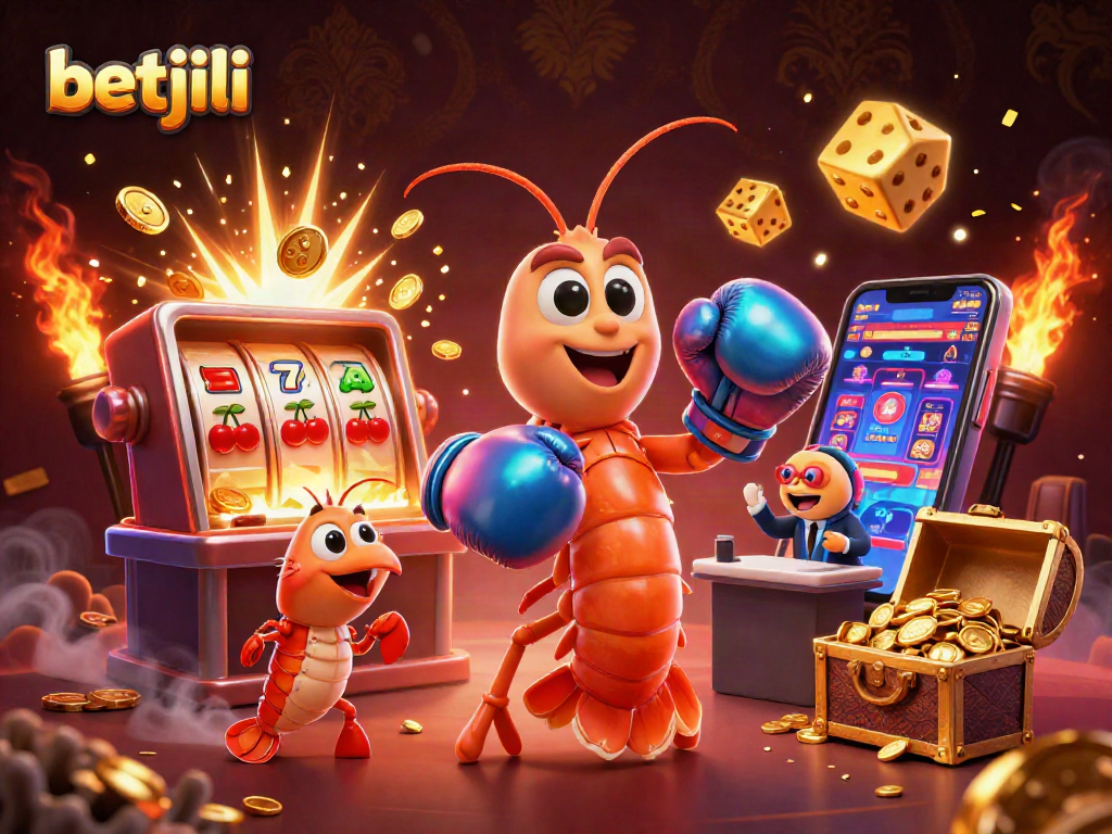 Betjili online casino excitement with vibrant 3D characters celebrating jackpot wins and engaging games.