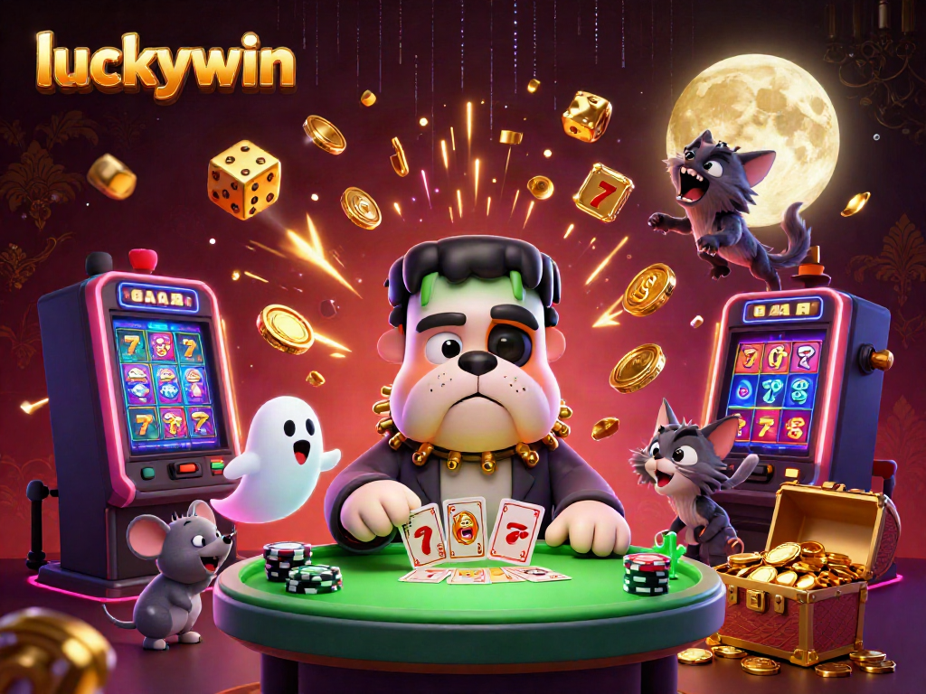 Experience thrilling gameplay with luckywin at a vibrant casino scene featuring unique characters and exciting elements.