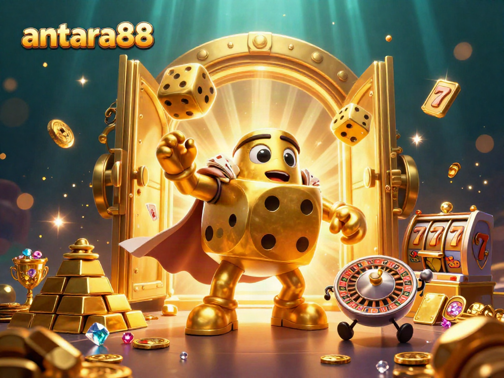 Experience the excitement of antara88 slots with golden dice, jewels, and dynamic game elements.