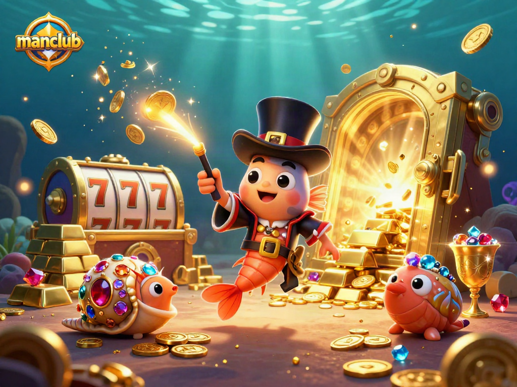 Engage with manclub's thrilling casino experience, where playful sea creatures invite riches and jackpots.
