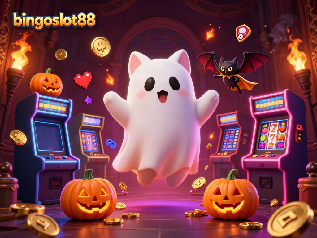 Pengalaman bermain bingoslot88 dengan karakter kucing hantu dan teman kelelawar di kasino berhantu.