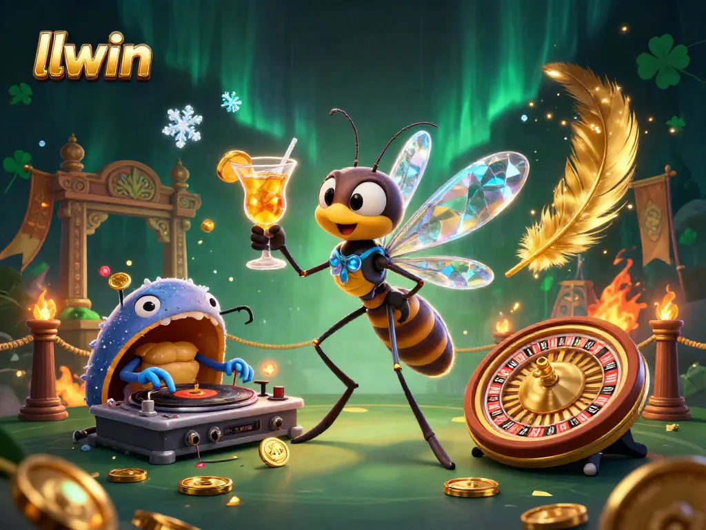 Experience the thrill of llwin with a vibrant 3D casino scene featuring unique characters and gaming elements.