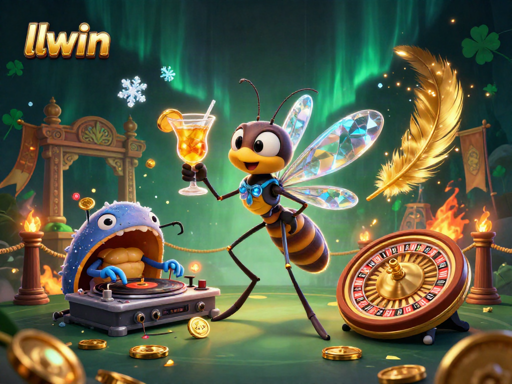 Experience the thrill of llwin with a vibrant 3D casino scene featuring unique characters and gaming elements.