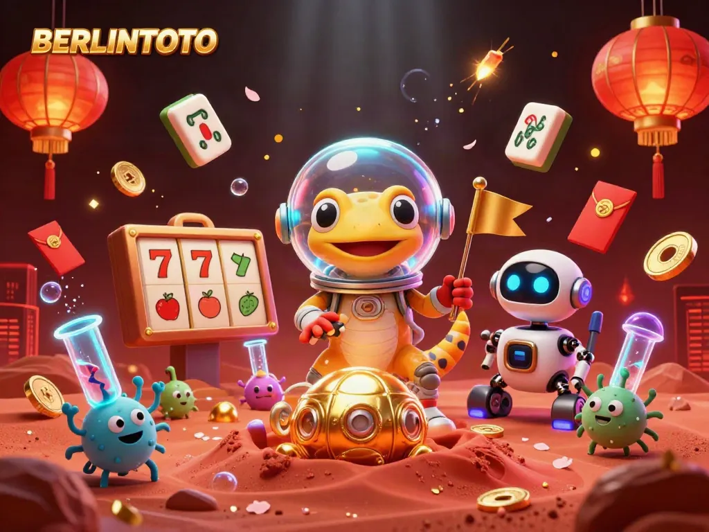 Engage in thrilling gaming with BERLINTOTO as the Martian gecko discovers a hidden casino