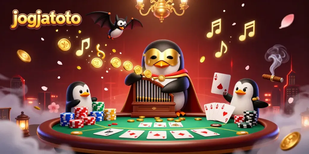 Engage in thrilling moments with jogjatoto's vibrant 3D casino scene featuring interactive games.