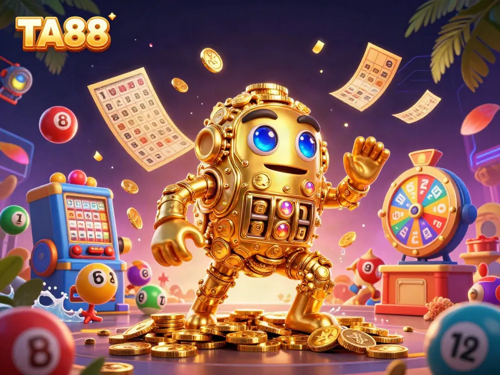 TA88 captures the excitement of online gambling with a golden golem and dynamic game elements.