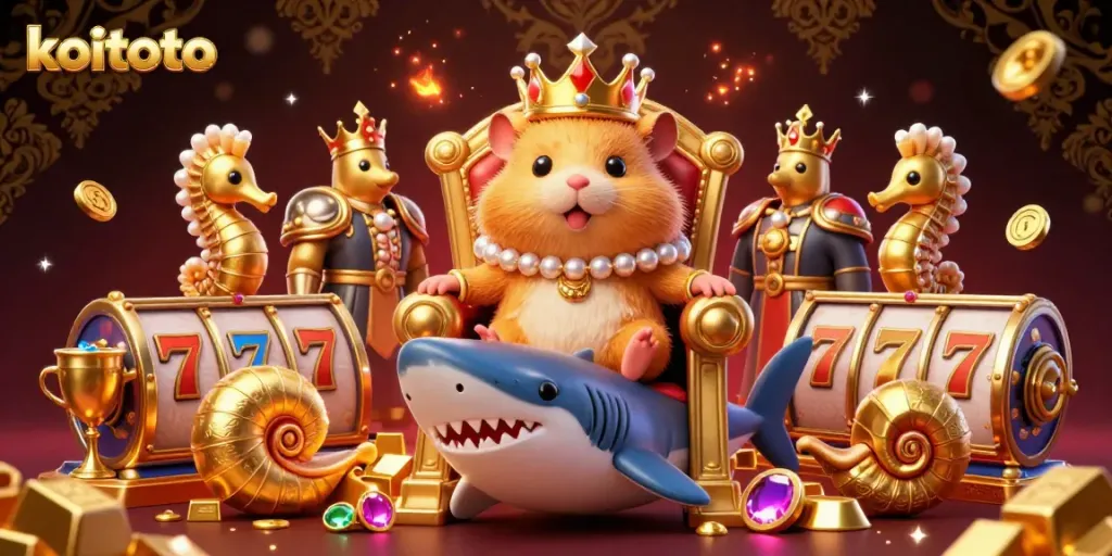 Koitoto menawarkan pengalaman istimewa dengan raja hamster emas di atas tahta, dilengkapi permainan slot yang menakjubkan.