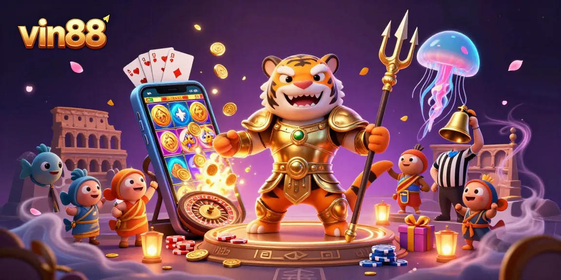 Engage in thrilling gameplay with vin88 while experiencing the excitement of a dynamic underwater casino scene.