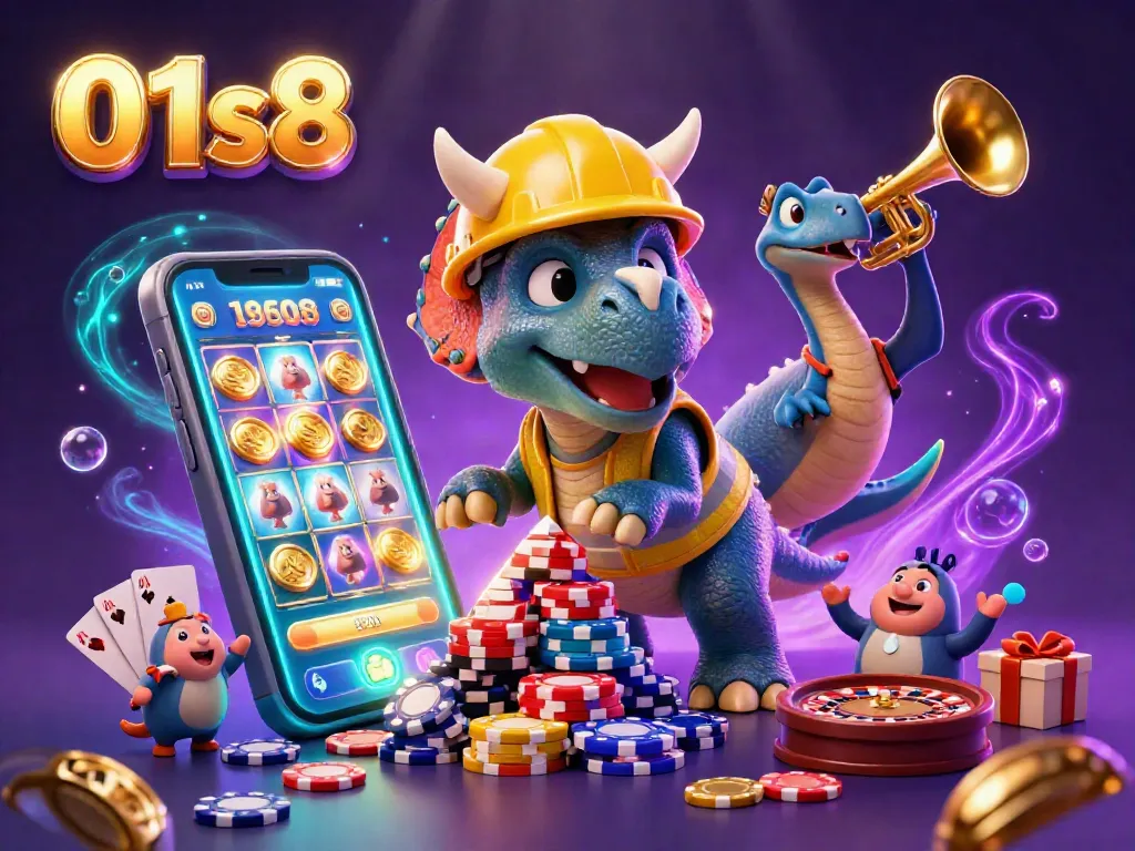 Join the 01s8 fun with a lively 3D casino scene featuring exciting games and vibrant characters.