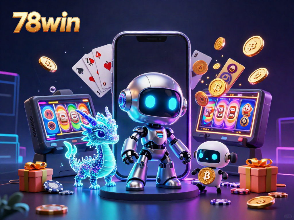 Experience the thrilling slots at 78win with a vibrant neon scene and exciting game elements.