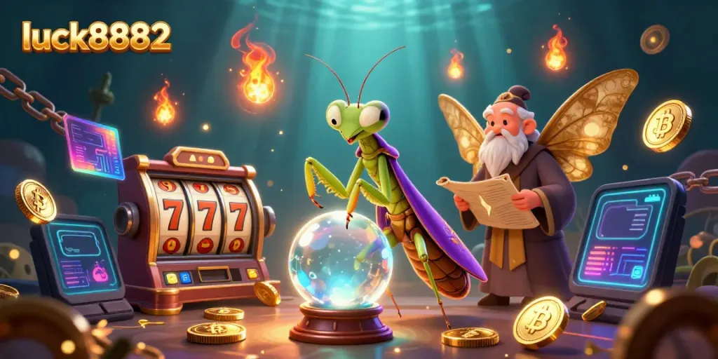 Experience luck8882's vibrant casino adventure with dynamic characters and gaming elements.