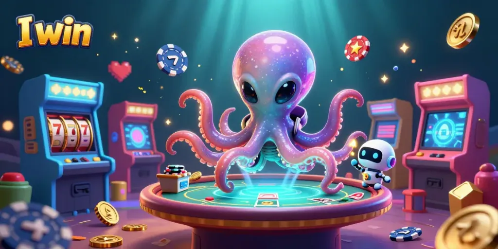 Win big with the I win themed casino scene featuring vibrant characters and dynamic elements.