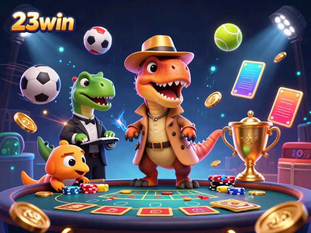 23win velociraptor card counter blending in at a blackjack table with sports elements around
