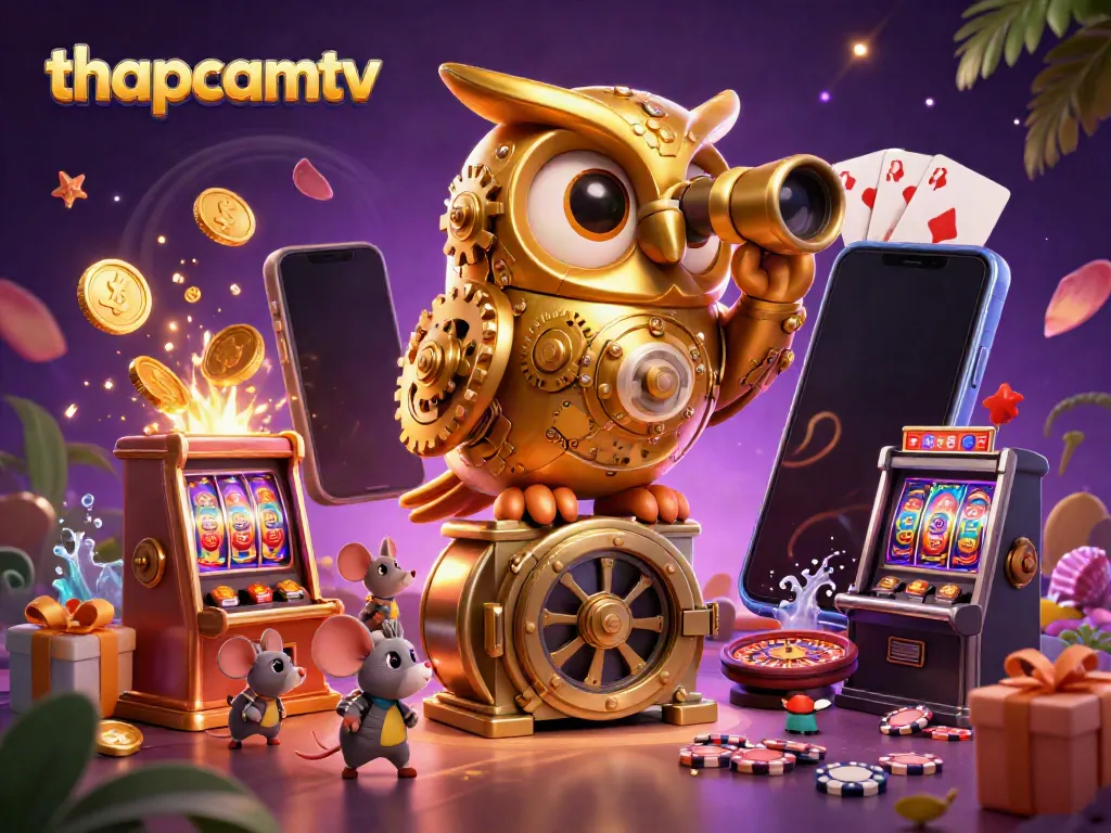 Experience thapcamtv live streaming with vibrant casino-themed 3D illustration featuring interactive elements.
