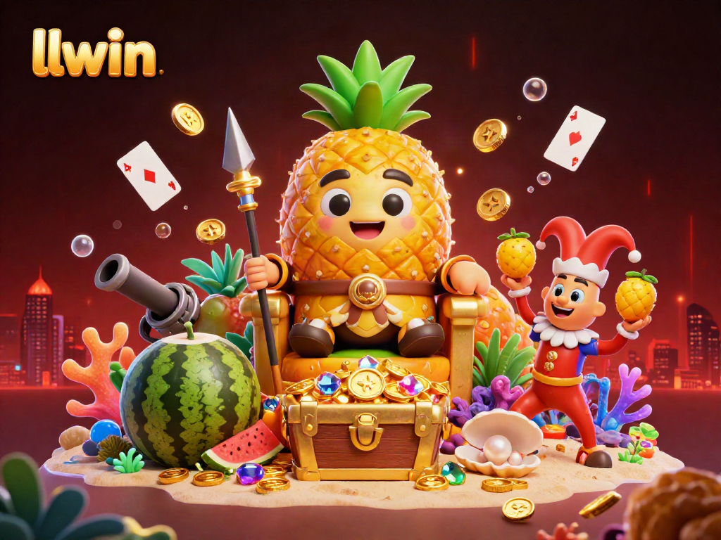 llwin engages players with a vibrant 3D casino scene featuring playful characters and lively gaming elements.