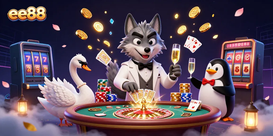 Experience the thrill of ee88 with an engaging casino scene featuring characters in action.