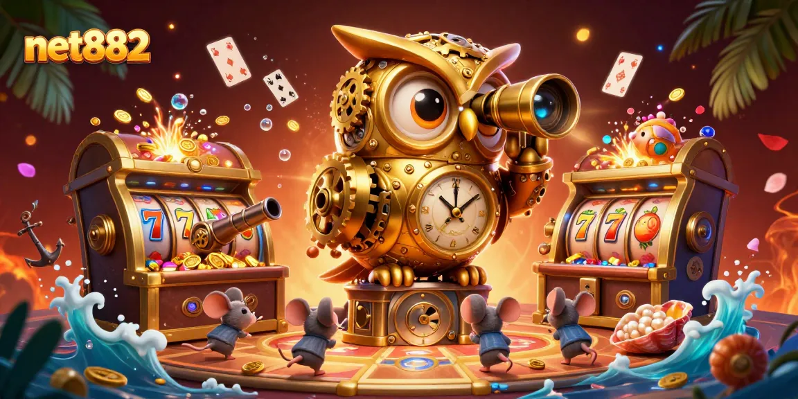 Experience immersive gaming with net882's vibrant slots and unique characters set in an extraordinary casino
