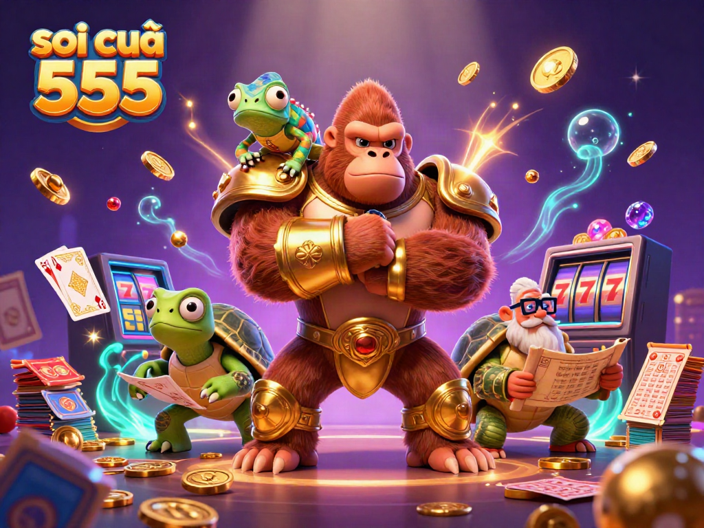 Engage with soi cầu 555 for dynamic lottery insights, featuring vibrant characters and glamorous gambling elements.
