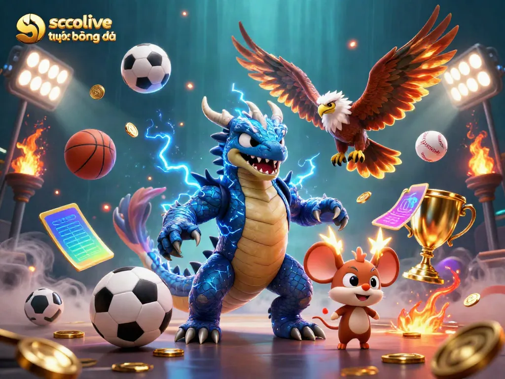Socolive trực tiếp bóng đá illustrated with dynamic sports elements, showcasing a vibrant action scene for online bettors.