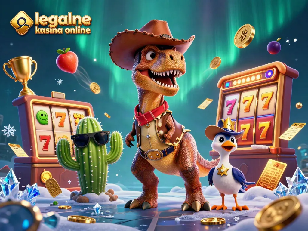 Experience thrilling gameplay at legalne kasyna online with our vibrant 3D T-Rex casino scene.
