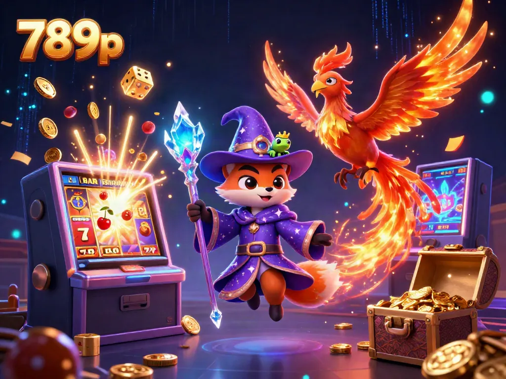 Experience thrilling gaming at 789p with a mystical fox wizard and explosive slot elements.