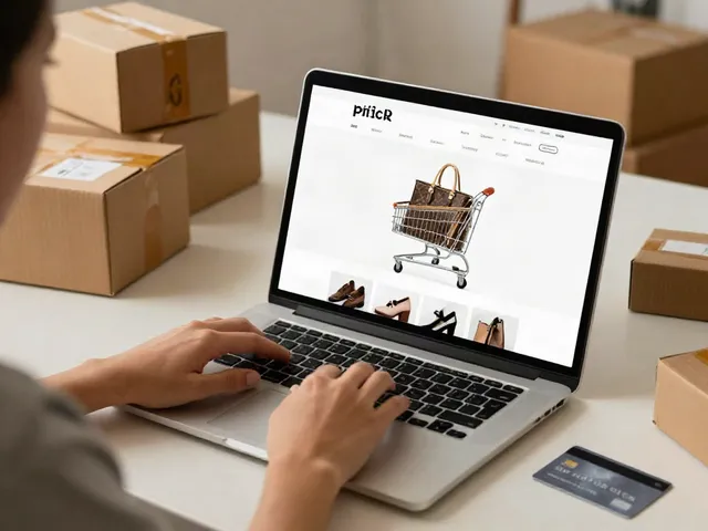 Buy Replica Online: Elegant e-commerce shopping scene showcasing premium products and user-friendly interface.