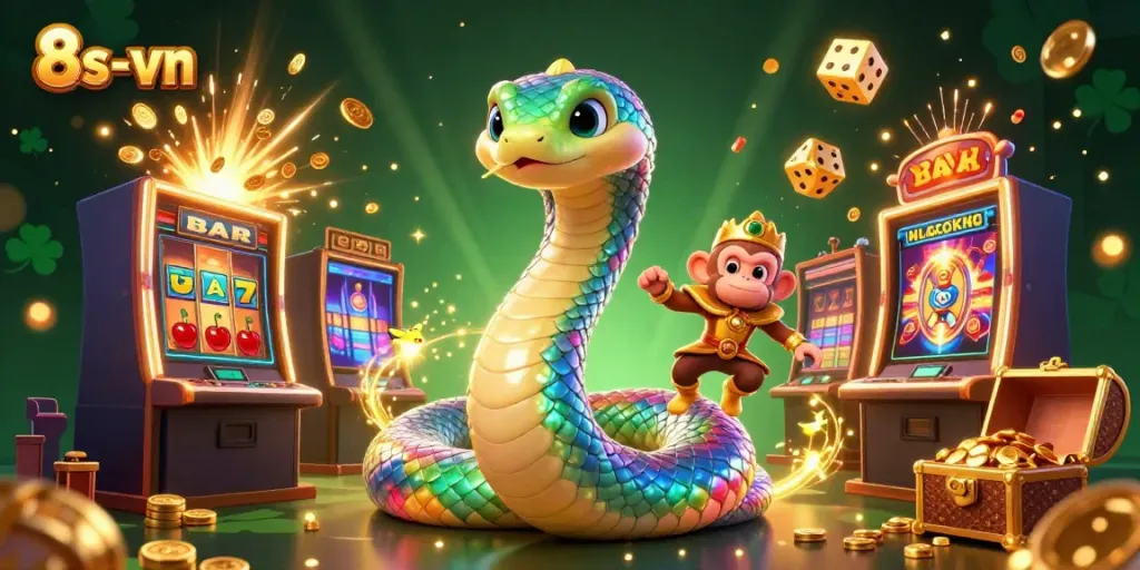 Experience the thrill of 8s-vn with vibrant slots, lucky symbols, and magical characters.