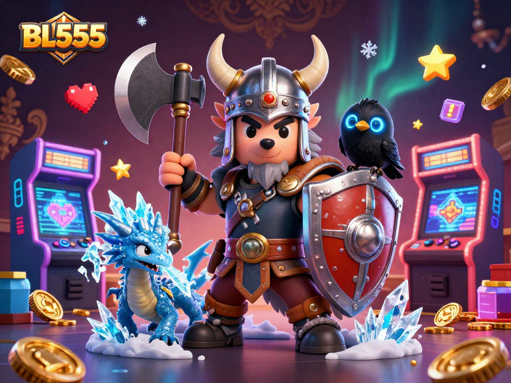 Experience the thrilling world of BL555 with vibrant gaming elements and heroic characters.