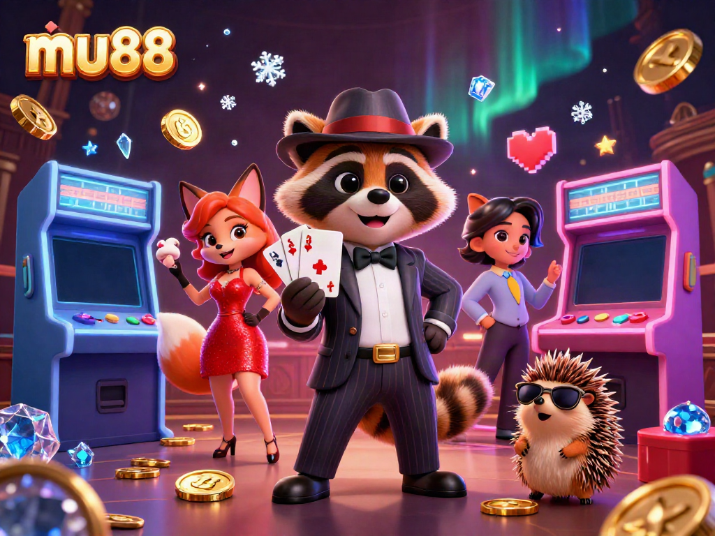 Experience thrilling gameplay at mu88 with charming characters in a vibrant casino setting.