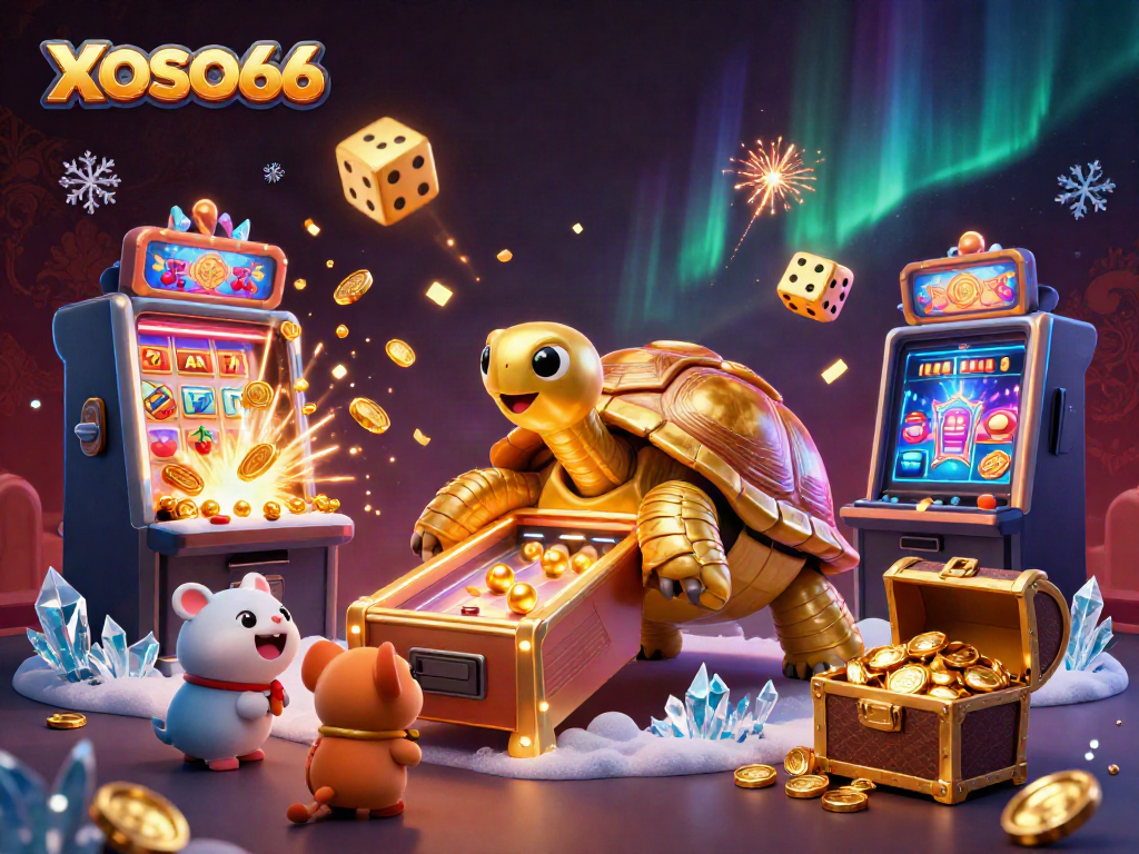 Engage with XOSO66's vibrant 3D casino scene featuring exciting games and rewards.