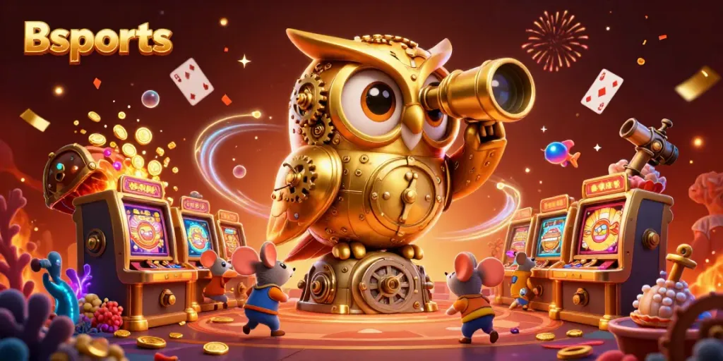 Experience thrilling bets at Bsports with vibrant casino illustration showcasing the excitement of gaming.