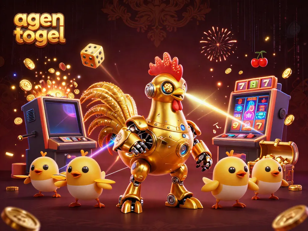 Menghasilkan kemenangan di agen togel dengan ilustrasi berwarna cerah dan robot ayam nyaman dengan bonus slot.