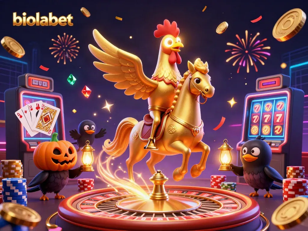 Experience thrilling treasures at biolabet with golden coins cascading from lively casino characters.