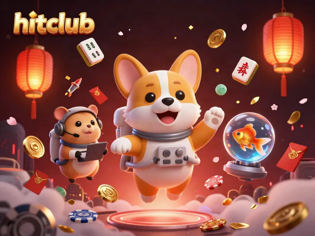 hitclub offers exciting gameplay inside a floating casino with vibrant visuals and interactive elements.