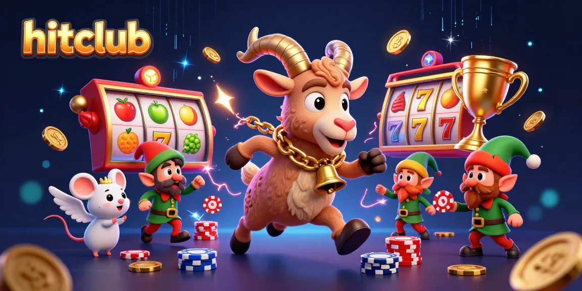 Experience hitclub's thrilling atmosphere with Krampus and festive characters amidst spinning slot reels.