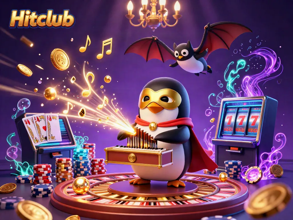 Hitclub showcases a thrilling gaming atmosphere with vibrant characters and exciting casino elements.