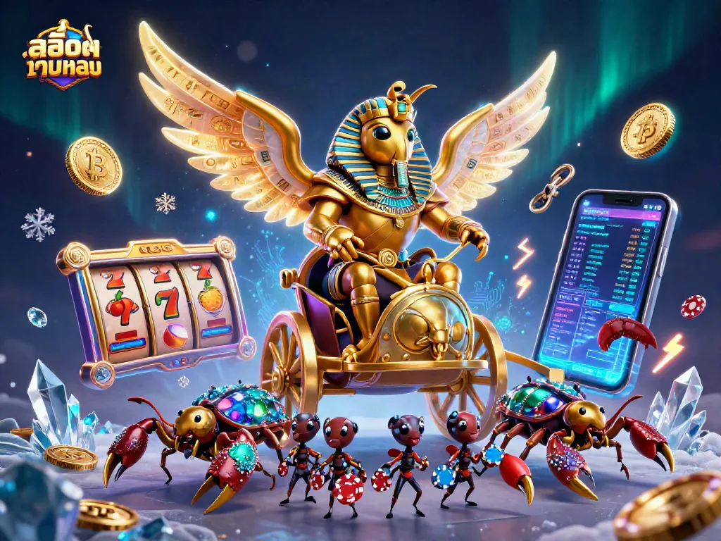 Experience thrilling สล็อตเว็บตรง action with the mesmerizing golden scarab beetle and vibrant game elements.