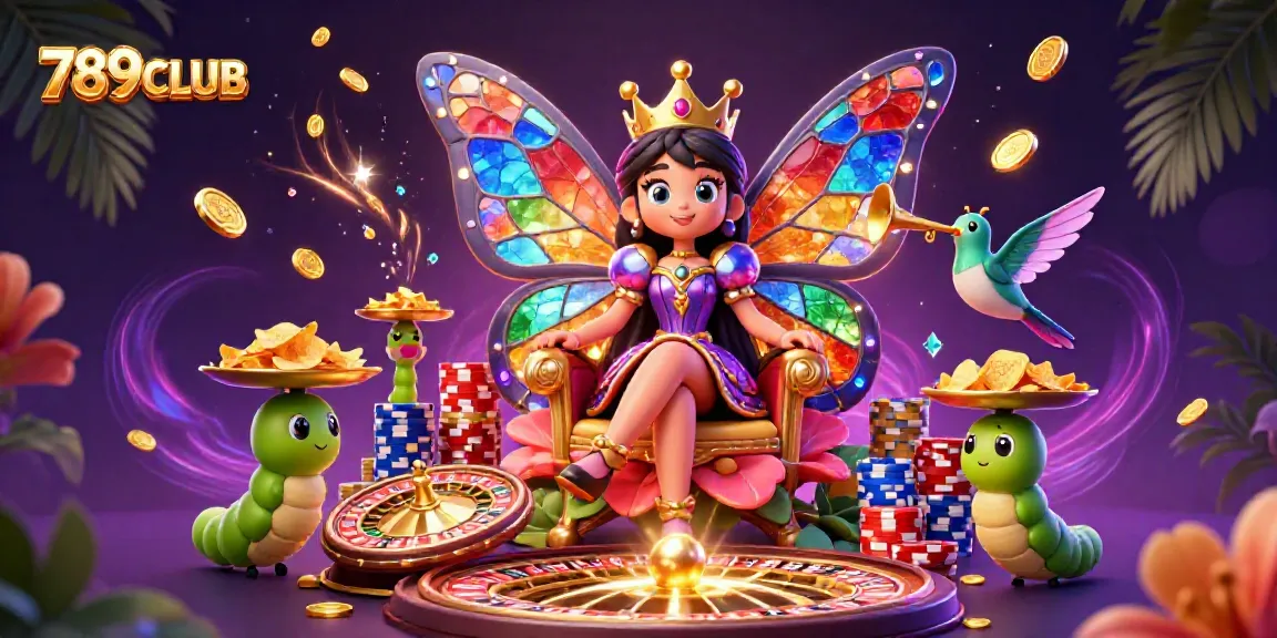 Experience the excitement of 789CLUB with vibrant casino elements and characters in a captivating 3D illustration.