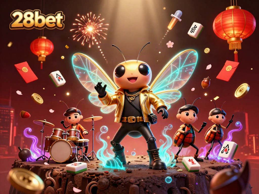Experience the thrill of 28bet's gaming world with an exciting 3D casino illustration.